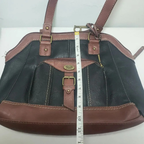 B.O.C. Born Black Shoulder Bag Purse Brown Original hardware Zipper closure - Picture 9 of 12